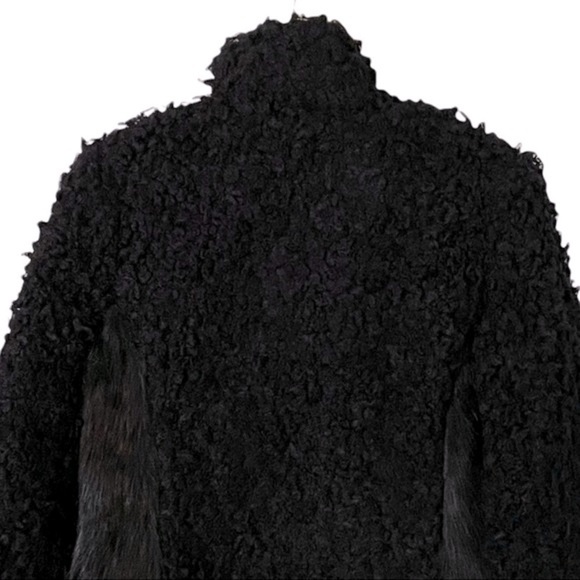 Endless Rose Textured Teddy Black Faux Fur Sherpa Jacket Size S/M - Picture 5 of 12